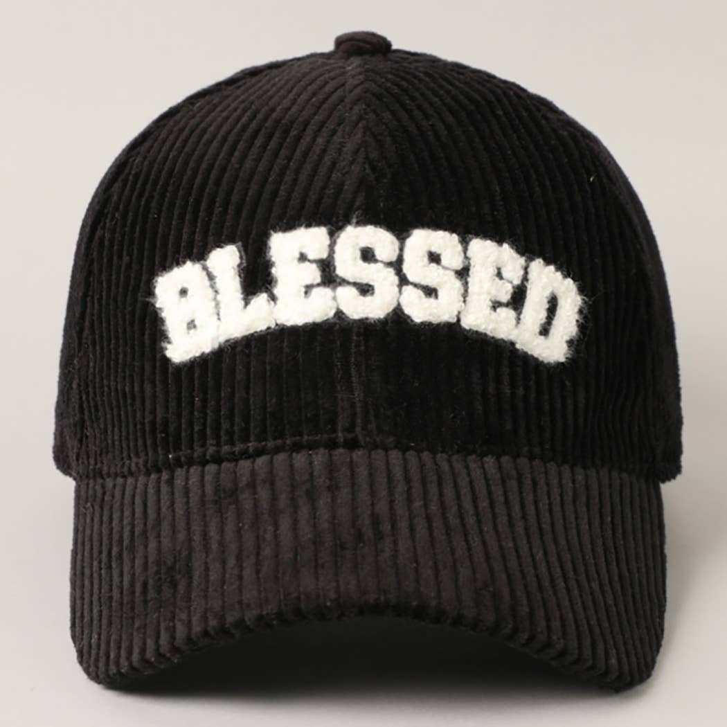3D Embroidered Corduroy Baseball Cap - Blessed